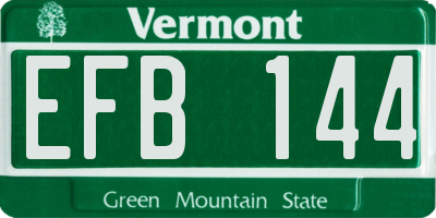 VT license plate EFB144