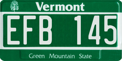 VT license plate EFB145