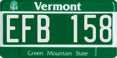 VT license plate EFB158