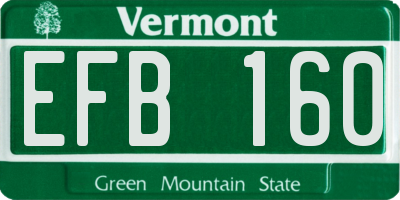 VT license plate EFB160