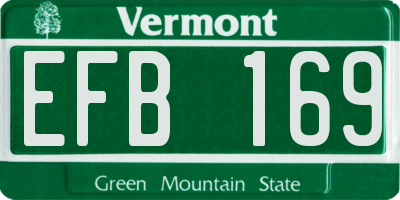 VT license plate EFB169