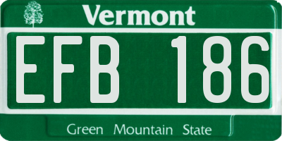 VT license plate EFB186