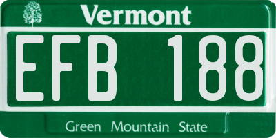 VT license plate EFB188
