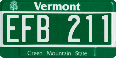 VT license plate EFB211