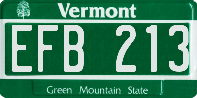 VT license plate EFB213
