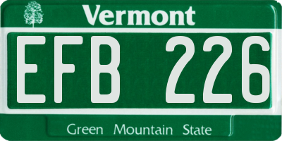 VT license plate EFB226