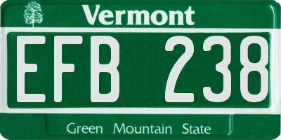 VT license plate EFB238