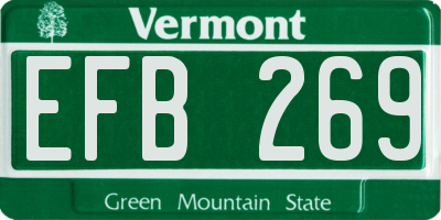 VT license plate EFB269