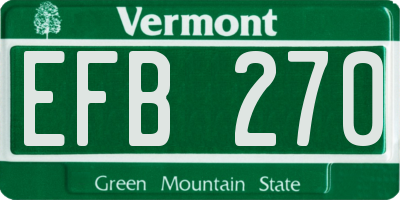 VT license plate EFB270