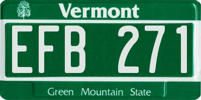 VT license plate EFB271