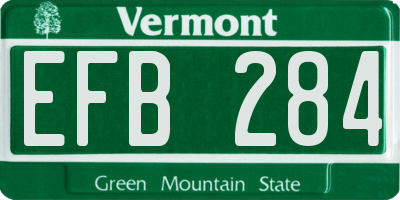 VT license plate EFB284