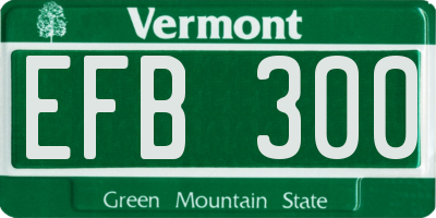 VT license plate EFB300