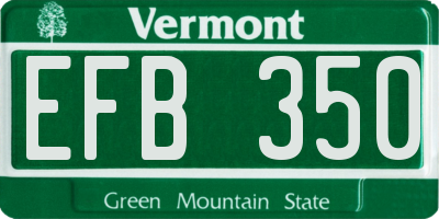 VT license plate EFB350