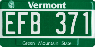 VT license plate EFB371