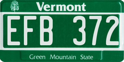 VT license plate EFB372