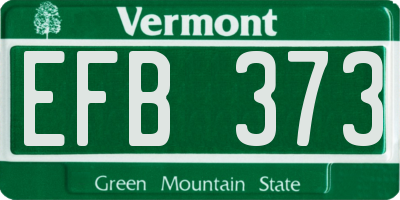 VT license plate EFB373