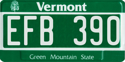 VT license plate EFB390