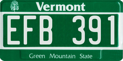 VT license plate EFB391
