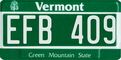 VT license plate EFB409