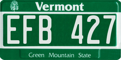 VT license plate EFB427