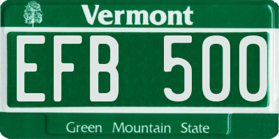 VT license plate EFB500