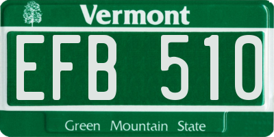 VT license plate EFB510