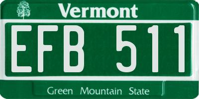 VT license plate EFB511