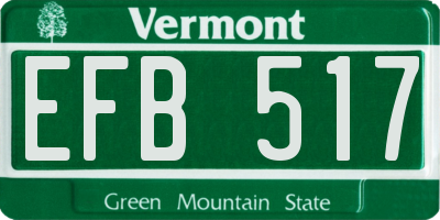 VT license plate EFB517
