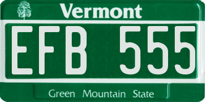 VT license plate EFB555