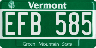 VT license plate EFB585