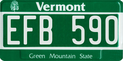VT license plate EFB590