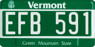 VT license plate EFB591