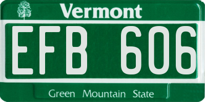VT license plate EFB606