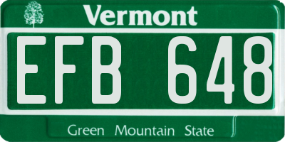 VT license plate EFB648