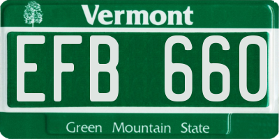 VT license plate EFB660