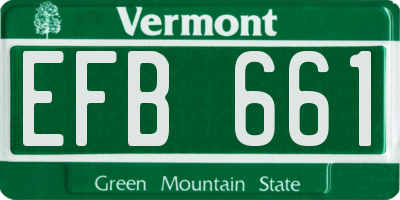 VT license plate EFB661