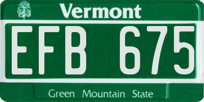 VT license plate EFB675