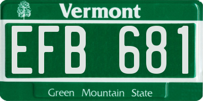 VT license plate EFB681