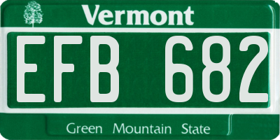 VT license plate EFB682