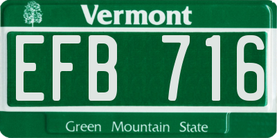 VT license plate EFB716