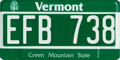 VT license plate EFB738
