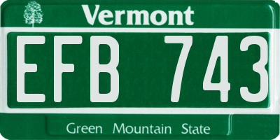 VT license plate EFB743