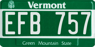 VT license plate EFB757