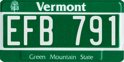 VT license plate EFB791