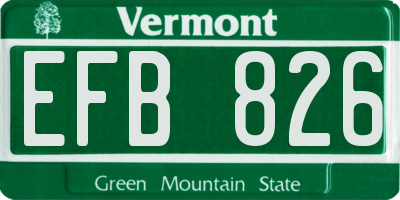 VT license plate EFB826