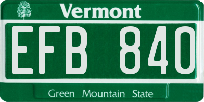 VT license plate EFB840