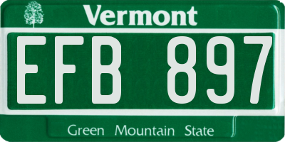 VT license plate EFB897