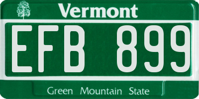 VT license plate EFB899