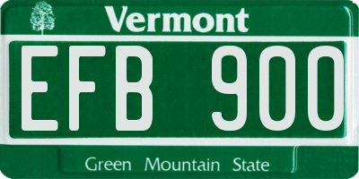 VT license plate EFB900