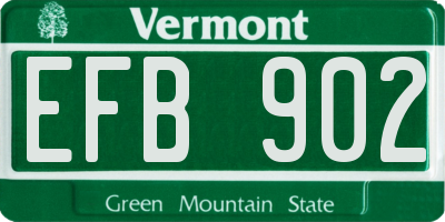 VT license plate EFB902